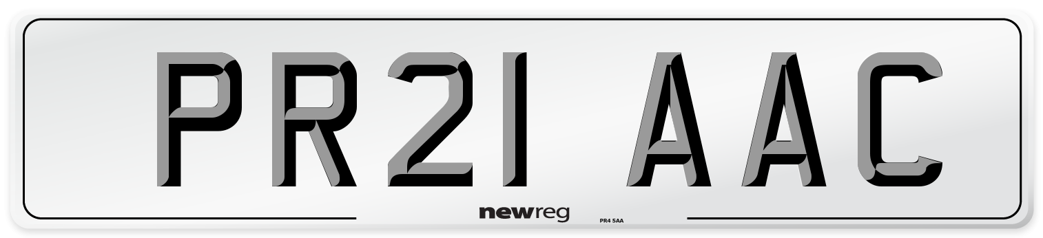 PR21 AAC Number Plate from New Reg